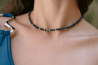 Indigo Elegance | Blue Sapphire & 9K Gold Necklace
