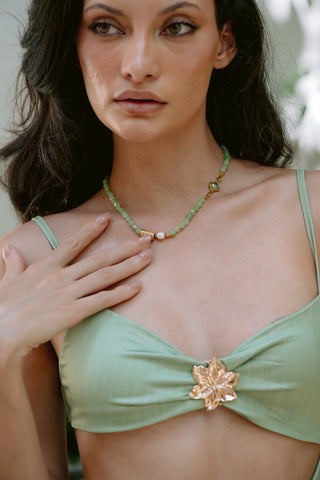 Green Serenity | Peridot & Freshwater Pearl Necklace