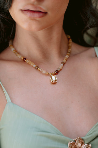 Golden Honey | Agate & Amber Necklace