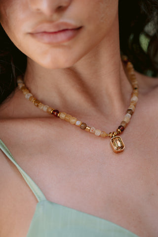 Golden Honey | Agate & Amber Necklace