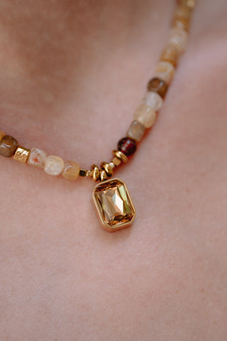 Golden Honey | Agate & Amber Necklace