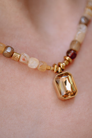 Golden Honey | Agate & Amber Necklace
