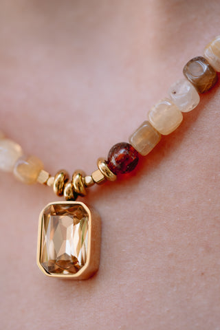 Golden Honey | Agate & Amber Necklace