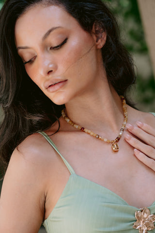 Golden Honey | Agate & Amber Necklace