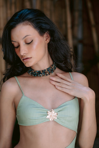 Ocean Mosaic | Five-Layer Agate Choker Necklace