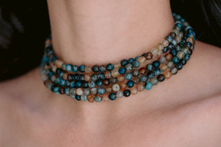 Ocean Mosaic | Five-Layer Agate Choker Necklace