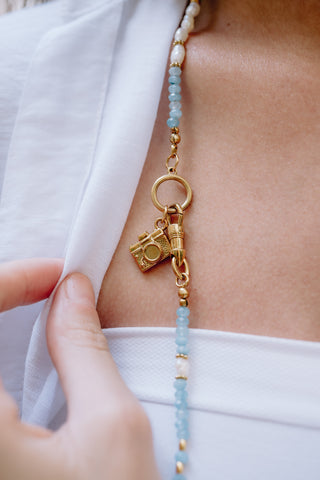 Azure Versatility | Blue Jade & Freshwater Pearl Multiway Necklace