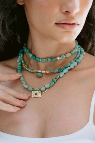 Amazonite Harmony | Artistic Multi-Layer Statement Necklace