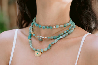 Amazonite Harmony | Artistic Multi-Layer Statement Necklace