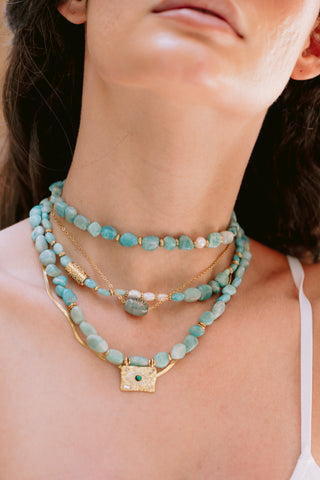 Amazonite Harmony | Artistic Multi-Layer Statement Necklace