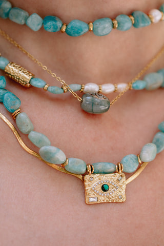 Amazonite Harmony | Artistic Multi-Layer Statement Necklace