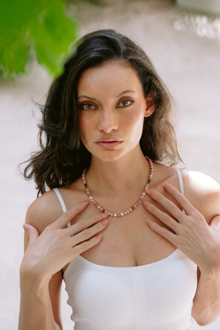 Rosé Harmony | Rhodochrosite & Freshwater Pearl Necklace