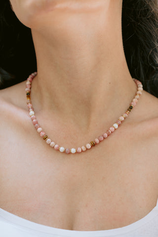 Rosé Harmony | Rhodochrosite & Freshwater Pearl Necklace