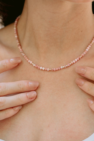 Rosé Harmony | Premium Rhodochrosite & 9K Gold Necklace