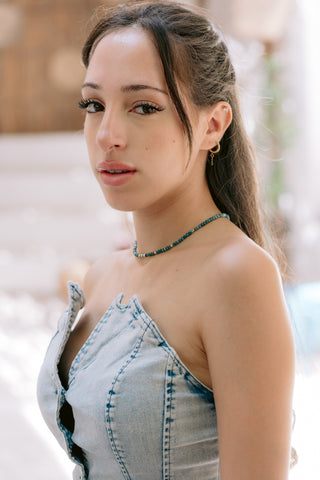 Ocean Whisper | Blue Apatite & 9K Gold Necklace