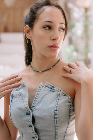 Ocean Whisper | Blue Apatite & 9K Gold Necklace
