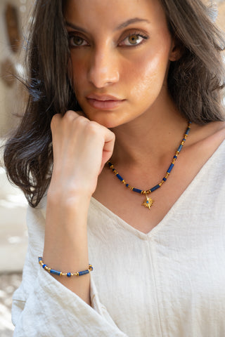 Azure Spark | Lapis Lazuli & Starburst Pendant Necklace