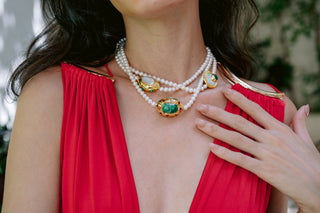 Sculptural Elegance | Freshwater Pearl Statement Necklace