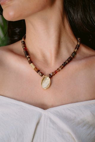Earthly Glow | Agate & Genuine Amber Necklace