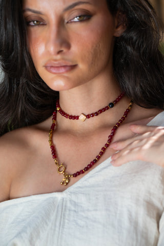 Crimson Flow | Red Chalcedony Multiway Necklace
