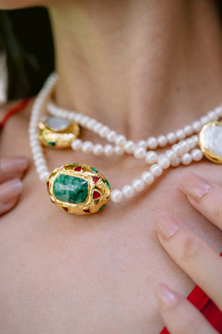 Sculptural Elegance | Freshwater Pearl Statement Necklace