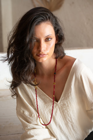 Crimson Flow | Red Chalcedony Multiway Necklace