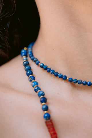 Lapis Elegance | Genuine Lapis Lazuli & 9K Gold Necklace