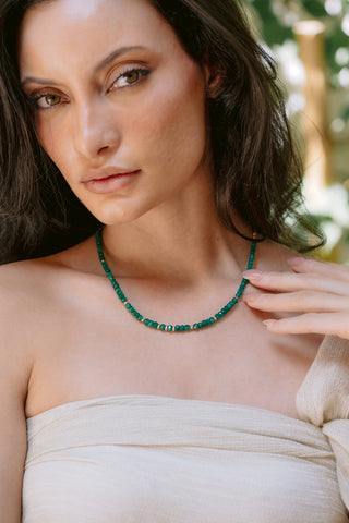 Emerald Muse | Genuine Zambian Emerald & 9K Gold Necklace