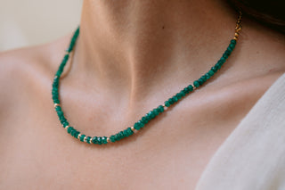 Emerald Muse | Genuine Zambian Emerald & 9K Gold Necklace