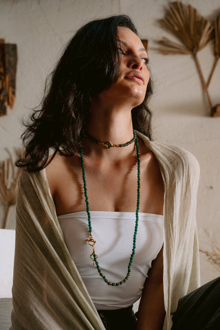 Green Enigma | Genuine Green Agate Multiway Necklace