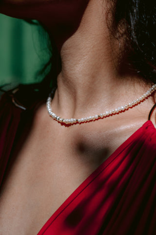 Pure Elegance | Freshwater Pearl & 9K Gold Necklace