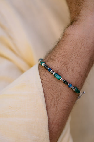 The Maverick | Malachite, Lapis Lazuli & Sterling Silver Men's Bracelet