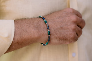The Maverick | Malachite, Lapis Lazuli & Sterling Silver Men's Bracelet