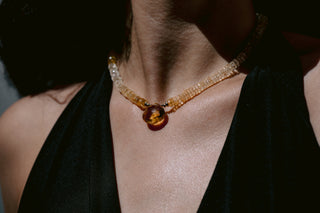 Golden Glow | Ombré Citrine & 9K Gold Necklace
