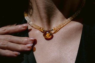 Golden Glow | Ombré Citrine & 9K Gold Necklace