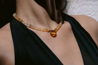 Golden Glow | Ombré Citrine & 9K Gold Necklace