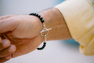The Maverick | Black Onyx, Tiger's Eye & 925 Sterling Silver Men's Bracelet