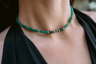 Emerald Essence | Zambian Emerald & 9K Gold Necklace