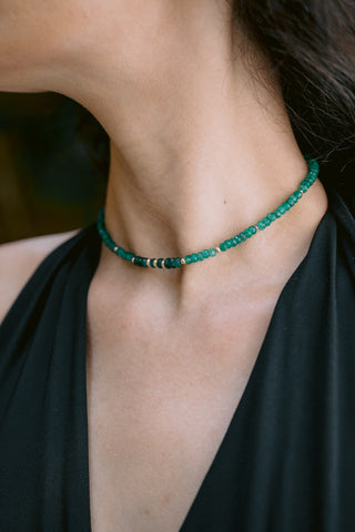 Emerald Essence | Zambian Emerald & 9K Gold Necklace