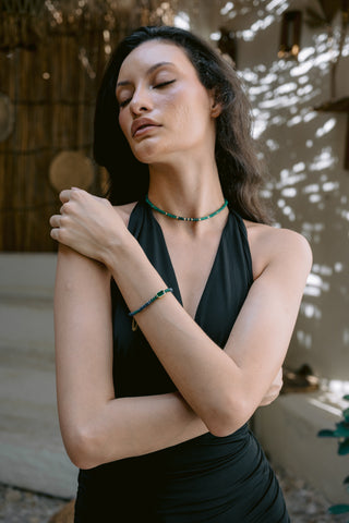 Emerald Essence | Zambian Emerald & 9K Gold Necklace